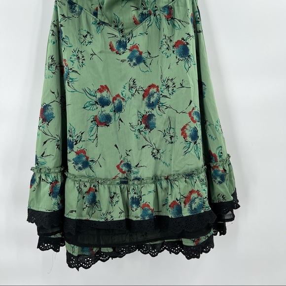 Free people strapless dress floral green size 2 (fits large) - Picture 7 of 7